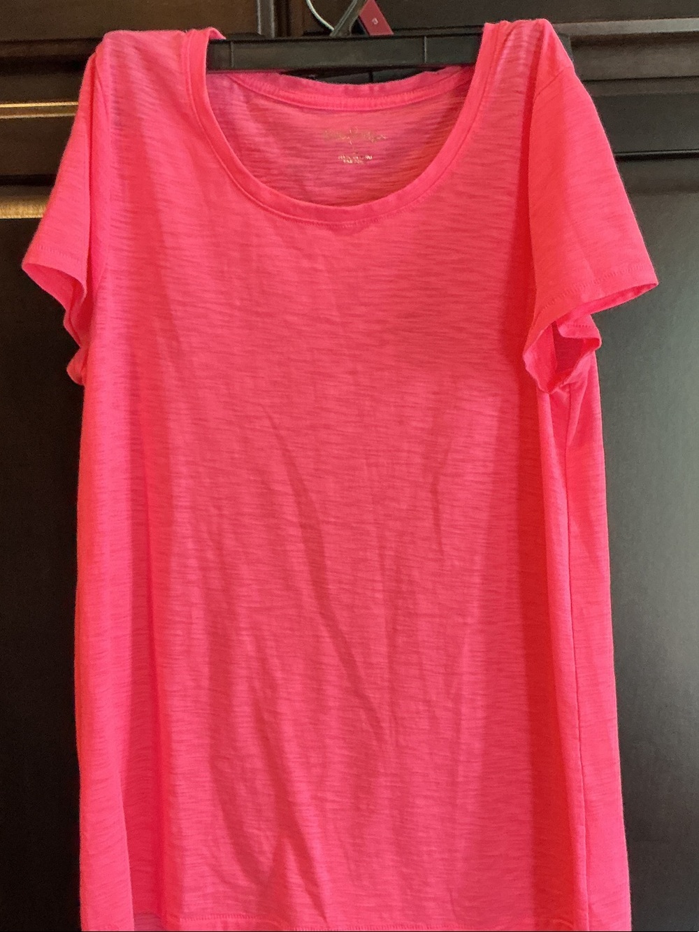 Lilly Pulitzer Scoop Neck Short Sleeve Top - Bright Pink